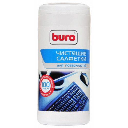Салфетки Buro BU-Tsurface для поверхностей туба 100шт влажных
