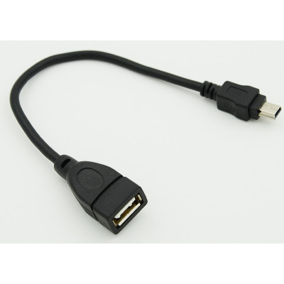 Кабель USB A(f) mini USB B (m) 0.2м черный