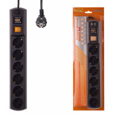 Сетевой фильтр Most H6 2м (6 розеток) черный (коробка)