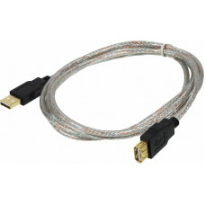 Кабель-удлинитель Ningbo USB A(m) USB A(f) 1.8м прозрачный
