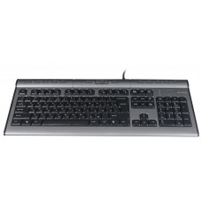 Клавиатура A4Tech KLS-7MUU серебристый/черный USB slim Multimedia (KLS-7MUU USB) кабель 1.5м