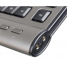 Клавиатура A4Tech KLS-7MUU серебристый/черный USB slim Multimedia (KLS-7MUU USB) кабель 1.5м