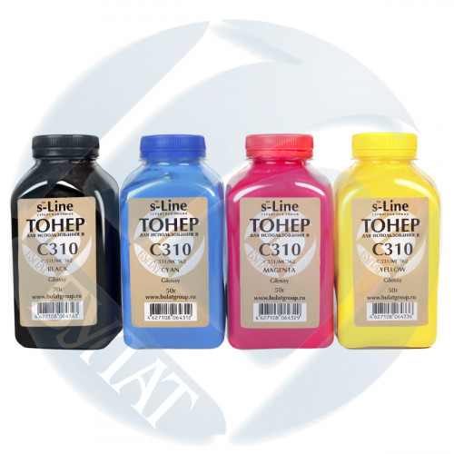 Тонер Oki C310/C331/MC362 банка 50г Y (Glossy) БУЛАТ s-Line