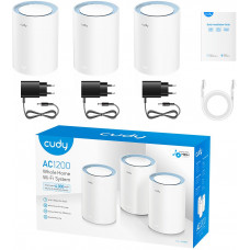 Бесшовный Mesh роутер Cudy M1200 (M1200(3-PACK)) AC1200 10/100BASE-TX белый (упак.:3шт)