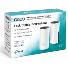 Бесшовный Mesh роутер TP-Link Deco M4 (DECO M4(2-PACK)) AC1200 10/100/1000BASE-TX белый (упак.:2шт)
