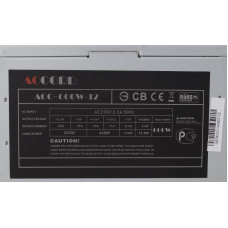 Блок питания Accord ATX 600W ACC-600W-12 (20+4pin) 120mm fan 4xSATA