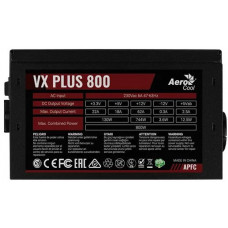 Блок питания Aerocool ATX 800W VX Plus 24pin APFC 120mm fan 6xSATA RTL