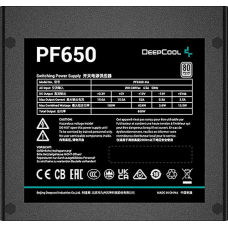 Блок питания Deepcool ATX 650W PF650 80+ white (20+4pin) APFC 120mm fan 6xSATA RTL