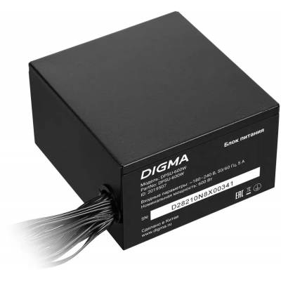 Блок питания Digma ATX 600W DPSU-600W (20+4pin) 120mm fan 4xSATA RTL