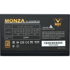 Блок питания Formula ATX 650W MONZA VL-650APB-85 80+ bronze (20+4pin) APFC 120mm fan 7xSATA RTL