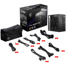 Блок питания MSI ATX 1000W MPG A1000G 80+ gold 24pin APFC 135mm fan 12xSATA Cab Manag RTL