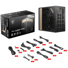 Блок питания MSI ATX 1300W MEG Ai1300P 80+ platinum 24pin APFC 120mm fan 16xSATA Cab Manag RTL