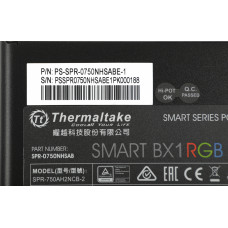 Блок питания Thermaltake ATX 750W Smart BX1 RGB 80+ bronze (20+4pin) APFC 120mm fan color LED 8xSATA RTL