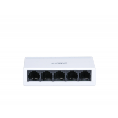 Неуправляемый коммутатор Dahua DH-PFS3005-5ET-L , 5xRJ45 100Mb, коммутация 1 Гбит/с, MAC-таблица 2K, пластик