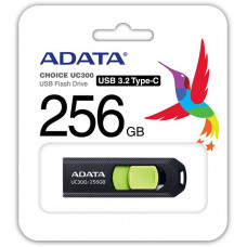 Флеш Диск A-Data 256Gb Type-C UC300 ACHO-UC300-256G-RBK/GN USB3.2 черный/зеленый