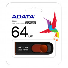Флеш Диск A-Data 64GB Classic C008 AC008-64G-RKD USB2.0 красный/черный