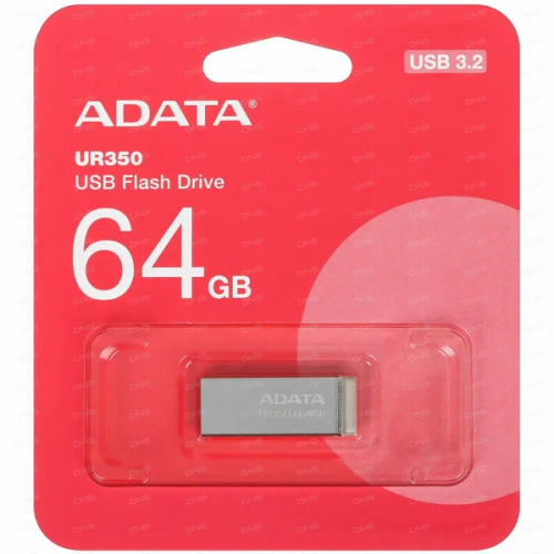 Флеш Диск A-Data 64GB UR350 UR350-64G-RSR/BG USB3.2 серебристый/коричневый