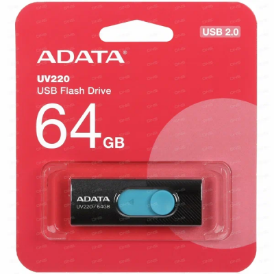 Флеш Диск A-Data 64Gb UV220 AUV220-64G-RBKBL USB2.0 черный/синий