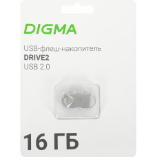Флеш Диск Digma 16Gb DRIVE2 DGFUM016A20SR USB2.0 серебристый