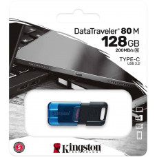 Флеш Диск Kingston 128Gb DataTraveler 80 M Type-C DT80M/128GB USB3.2 черный