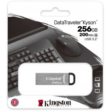 Флеш Диск Kingston 256GB DataTraveler Kyson DTKN/256GB USB3.2 серебристый/черный