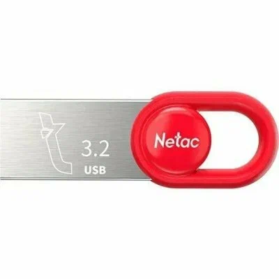 Флеш Диск Netac 32Gb UM2 NT03UM2N-032G-32RE USB3.2 серебристый/красный