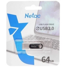 Флеш Диск Netac 64Gb U278 NT03U278N-064G-20PN USB2.0 серебристый