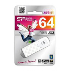 Флеш Диск Silicon Power 64Gb Ultima U03 SP064GBUF2U03V1W USB2.0 белый