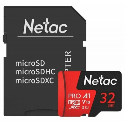 Флеш карта microSDHC 32GB Netac NT02P500PRO-032G-R P500 Extreme Pro + adapter