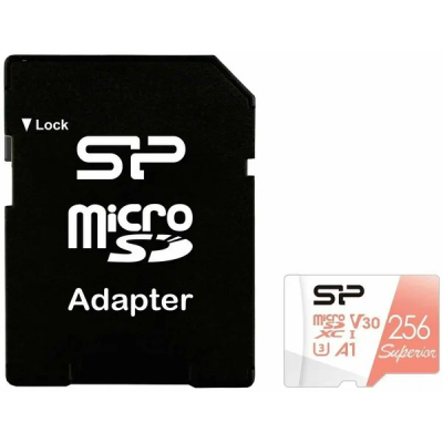 Флеш карта microSDXC 256GB Silicon Power SP256GBSTXDV3V20SP Superior + adapter