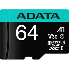 Флеш карта microSDXC 64GB A-Data AUSDX64GUI3V30SA2-RA1 Premier Pro + adapter