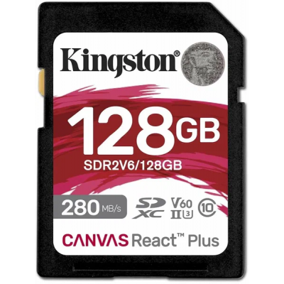Флеш карта SDXC 128GB Kingston SDR2V6/128GB Canvas React Plus w/o adapter