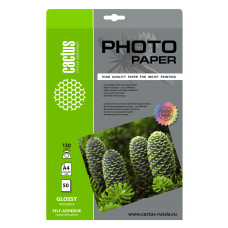Фотобумага Cactus CS-GSA413050 A4/130г/м2/50л. глянцевое самоклей. для струйной печати