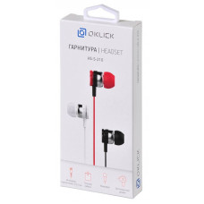 Гарнитура вкладыши Oklick HS-S-210 1.2м красный проводные в ушной раковине (D1)