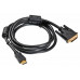 Кабель Buro HDMI-19M-DVI-D-1.8M HDMI (m) DVI-D (m) 1.8м феррит.кольца черный