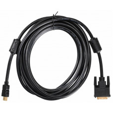 Кабель Buro HDMI-19M-DVI-D-5M HDMI (m) DVI-D (m) 5м феррит.кольца черный