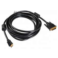 Кабель Buro HDMI-19M-DVI-D-5M HDMI (m) DVI-D (m) 5м феррит.кольца черный