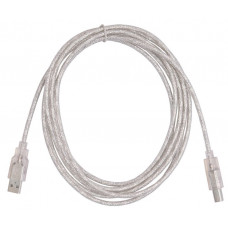 Кабель Buro USB2.0-AM/BM-3-TRANS USB A(m) USB B(m) 3м прозрачный