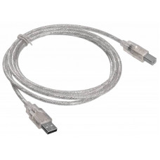 Кабель Buro USB2.0-AM/BM-Trans USB A(m) USB B(m) 1.8м прозрачный