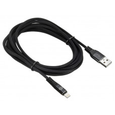 Кабель Digma LIGHT-3M-BRAIDED-BLK USB (m)-Lightning (m) 3м черный