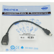 Кабель USB A(f) mini USB B (m) 0.2м черный