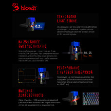 Клавиатура A4Tech Bloody B820R Dual Color механическая черный/серый USB for gamer LED (B820R GREY (BLUE SWITCH))