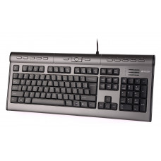 Клавиатура A4Tech KLS-7MUU серебристый/черный USB slim Multimedia (KLS-7MUU USB) кабель 1.5м