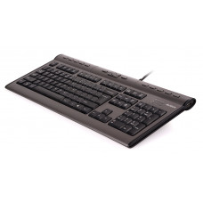 Клавиатура A4Tech KLS-7MUU серебристый/черный USB slim Multimedia (KLS-7MUU USB) кабель 1.5м
