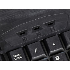 Клавиатура Defender Ultra HB-330L черный USB LED (подставка для запястий)