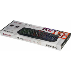 Клавиатура Defender Ultra HB-330L черный USB LED (подставка для запястий)