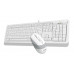 Клавиатура + мышь A4Tech Fstyler F1010 клав:белый/серый мышь:белый/серый USB Multimedia