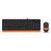 Клавиатура + мышь A4Tech Fstyler F1010 клав:черный/оранжевый мышь:черный/оранжевый USB Multimedia