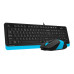 Клавиатура + мышь A4Tech Fstyler F1010 клав:черный/синий мышь:черный/синий USB Multimedia
