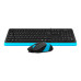 Клавиатура + мышь A4Tech Fstyler F1010 клав:черный/синий мышь:черный/синий USB Multimedia